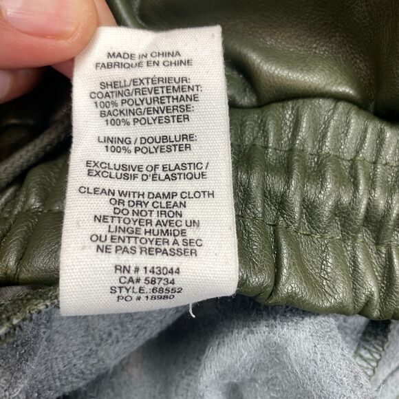 Anthropologie Avec Les Files Faux Leather Jogger Pants Womens Small Green - Picture 7 of 16